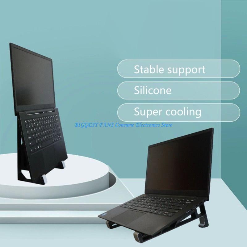 Laptop Stand Bamboo - Protective Laptop Stand With Silicone Padding