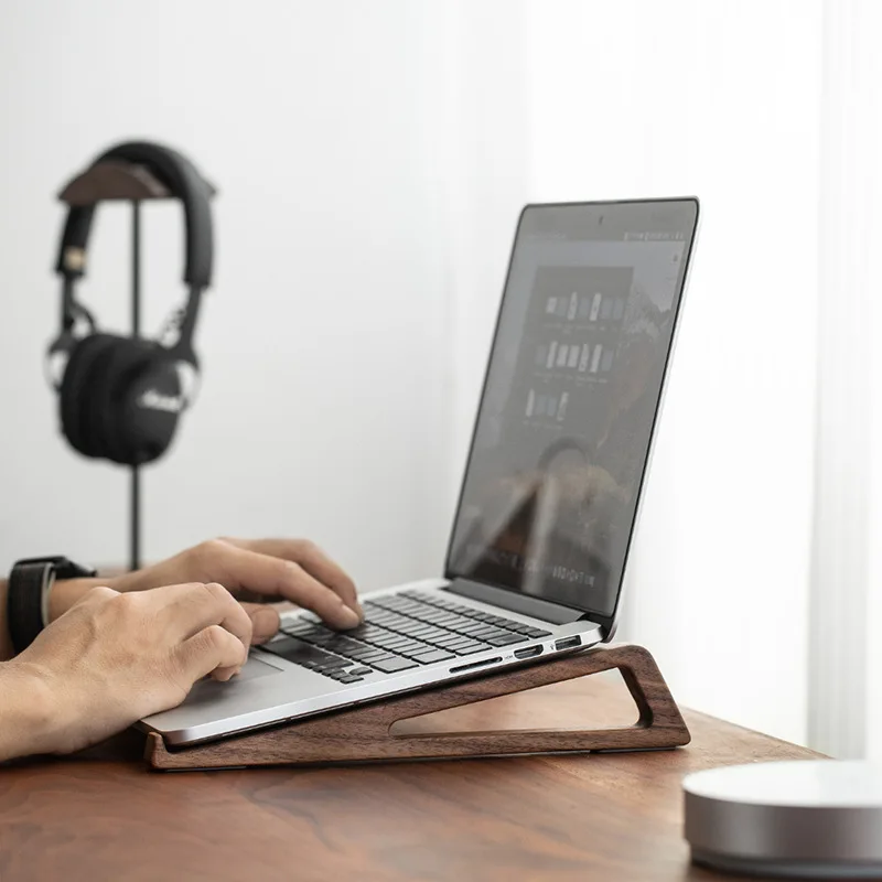 HeMu Walnut Wood Laptop Stand  - Laptop Stand Bamboo recension och pris