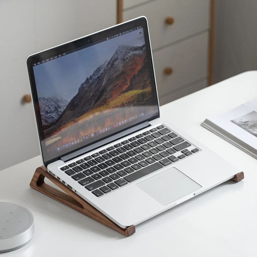 HeMu Walnut Wood Laptop Stand  - Laptop Stand Bamboo recension och pris