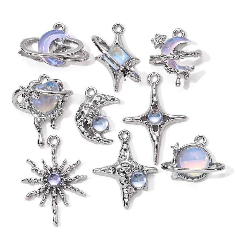 9pcs New Star Moon Enamel Char - Y2K Tech Accessories recension och pris