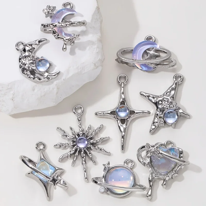 9pcs New Star Moon Enamel Char - Y2K Tech Accessories recension och pris