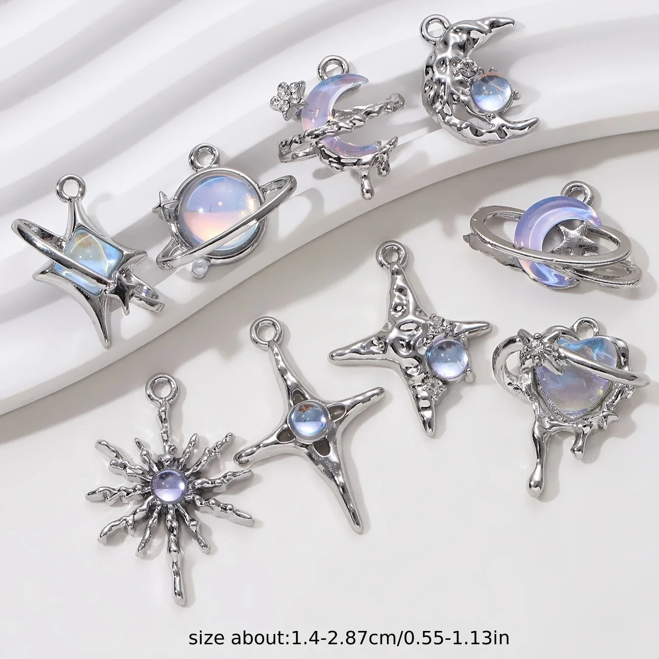 9pcs New Star Moon Enamel Char - Y2K Tech Accessories recension och pris