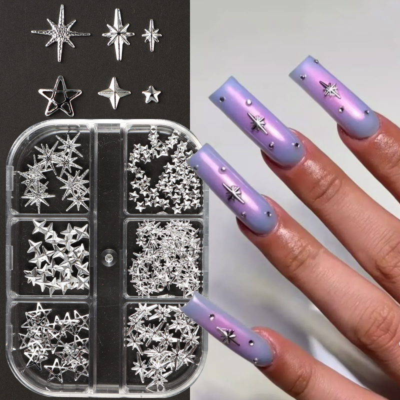 Metal Silver Star Nail Rivet S - Y2K Tech Accessories recension och pris