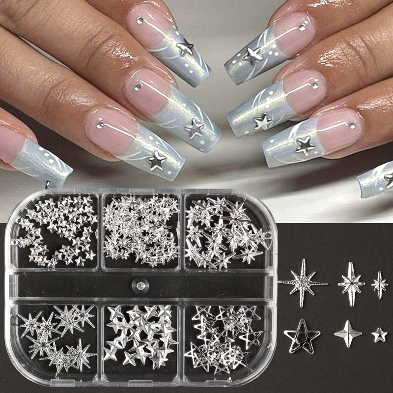 Metal Silver Star Nail Rivet S - Y2K Tech Accessories recension och pris