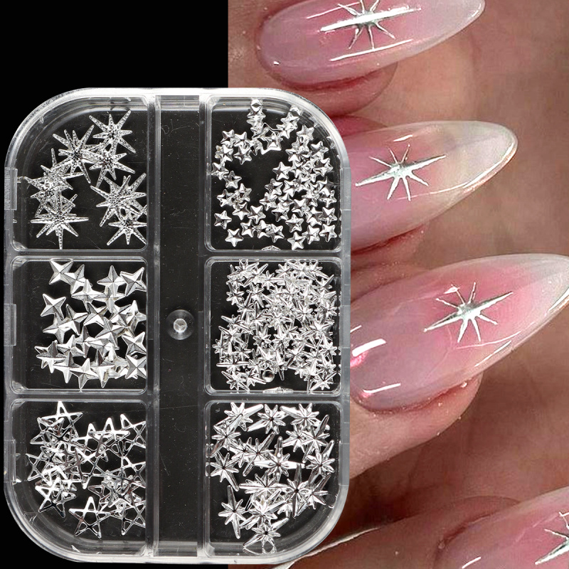 Metal Silver Star Nail Rivet S - Y2K Tech Accessories recension och pris