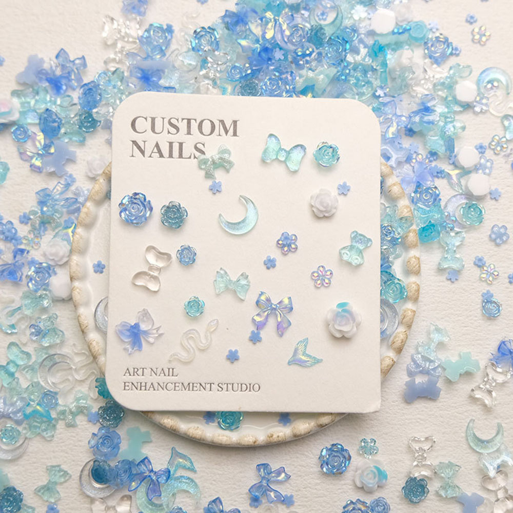 50pcs Mixed Blue Nail Resin Ch - Y2K Tech Accessories recension och pris