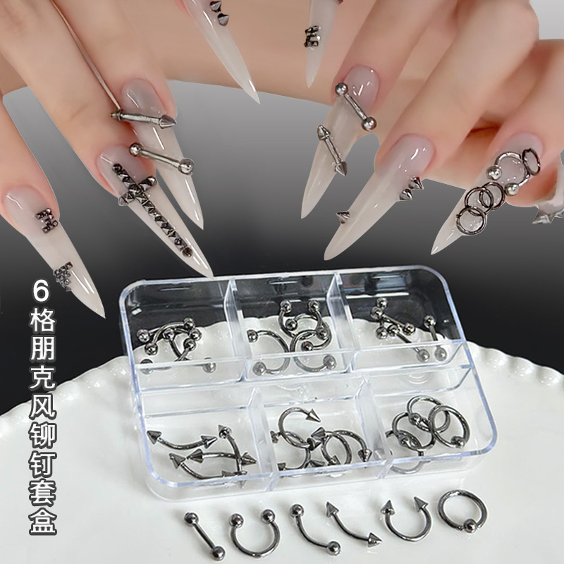 6Grids 3D Punk Style Rivets Na - Y2K Tech Accessories recension och pris