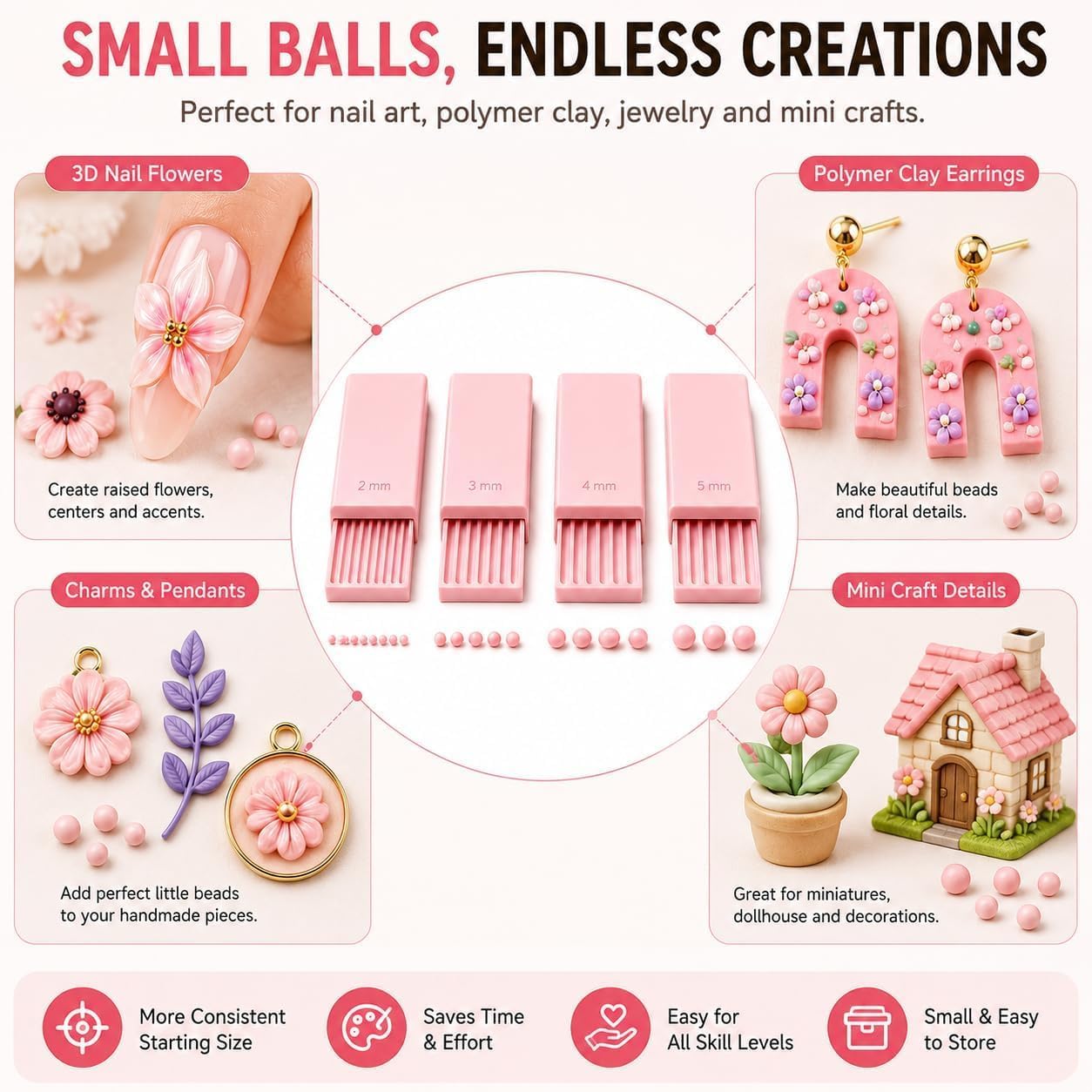 4PCS 3D Print Clay Gel Ball Ma - Nail Tech Accessories recension och pris