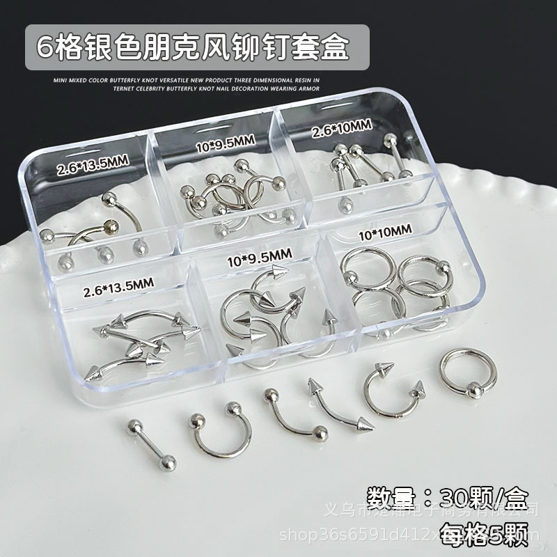 30pcs Mixed Punk Pierced Rivet - Y2K Tech Accessories recension och pris